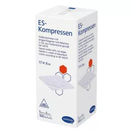 ES-KOMPRESSEN nesterils 5x5 cm 8 virzienu, 100 gab