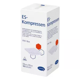 ES-KOMPRESSEN nesterils 7,5x7,5 cm 12 virzienu, 100 gab
