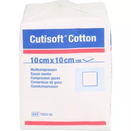 CUTISOFT Kokvilnas komprese 10x10 cm nesterila, 100 gab