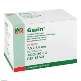 GAZIN Spraugas kompreses 7,5x7,5 cm sterilas 8 slāņu, 50x2 gab