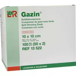 GAZIN Spraugas kompreses 10x10 cm sterilas 8 slāņu, 50x2 gab