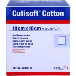 CUTISOFT Kokvilnas sast. 10x10 cm sterils, 25x2 gab