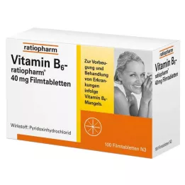 VITAMIN B6-RATIOPHARM 40 mg apvalkotās tabletes, 100 gab