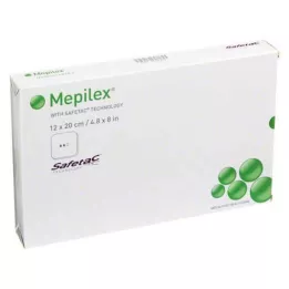 MEPILEX 12x20 cm putu pārsējs, 5 gab