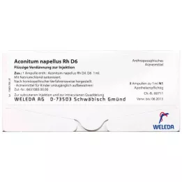 ACONITUM NAPELLUS Rh D 20 ampulas, 8X1 ml