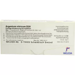 ARGENTUM NITRICUM D 20 ampulas, 8X1 ml