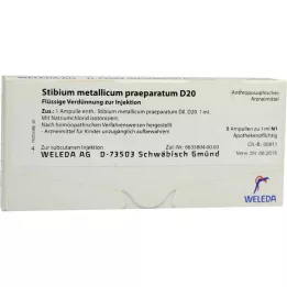 STIBIUM METALLICUM PRAEPARATUM D 20 ampulas, 8X1 ml