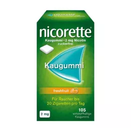 NICORETTE 2 mg svaigu augļu košļājamā gumija, 105 gab