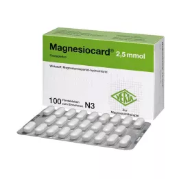 MAGNESIOCARD 2,5 mmol apvalkotās tabletes, 100 gab