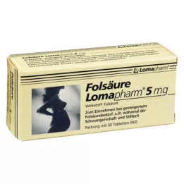 FOLSÄURE LOMAPHARM 5 mg tabletes, 50 gab