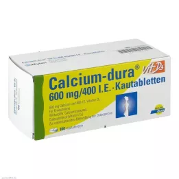 CALCIUM DURA Vit D3 600 mg/400 I.E. košļājamās tabletes, 100 gab