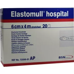 ELASTOMULL slimnīca 6 cmx4 m elastīga fiksācijas pārsējs balts, 20 gab