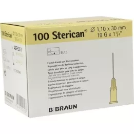 STERICAN Kanulas 19 Gx1 1/4 1,1x30 mm, 100 gab
