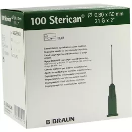 STERICAN Kanulas 21 Gx2 0,8x50 mm, 100 gab