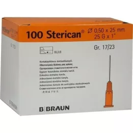 STERICAN Zobu kanule Luer 0,5x25 mm, 100 gab