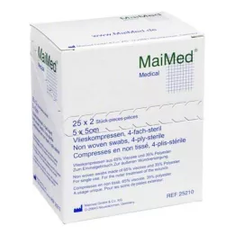 VLIESKOMPRESSEN 5x5 cm sterils, 25X2 gab
