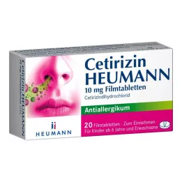 CETIRIZIN Heumann 10 mg apvalkotās tabletes, 20 gab