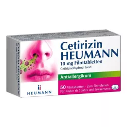 CETIRIZIN Heumann 10 mg apvalkotās tabletes, 50 gab