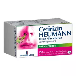 CETIRIZIN Heumann 10 mg apvalkotās tabletes, 100 gab