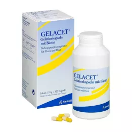 GELACET Želatīna kapsulas ar biotīnu, 320 gab