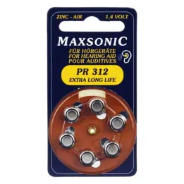 Baterijas dzirdes aparātiem Maxsonic PR312, 6 gab