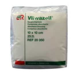 VLIWAZELL Absorbējošās kompreses nesterilas 10x10 cm, 25 gab