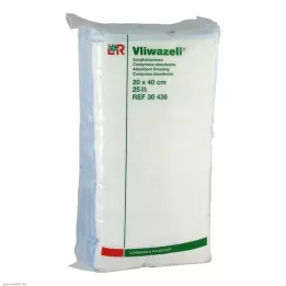 VLIWAZELL Absorbējošās kompreses nesterilas 20x40 cm, 25 gab