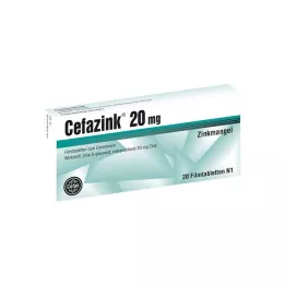 CEFAZINK 20 mg apvalkotās tabletes, 20 gab