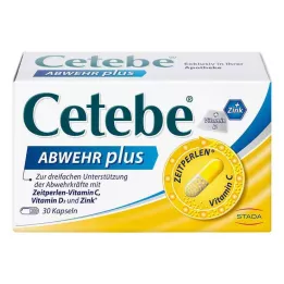 CETEBE ABWEHR plus C vitamīns+D3 vitamīns+cinka vāciņi, 30 gab