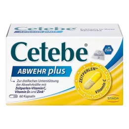 CETEBE ABWEHR plus C vitamīns+D3 vitamīns+cinka vāciņi, 60 gab