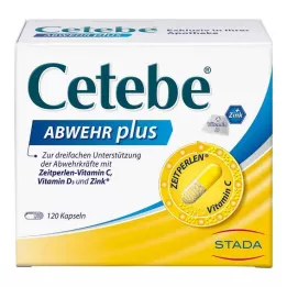 CETEBE ABWEHR plus C vitamīns+D3 vitamīns+cinka vāciņi, 120 gab