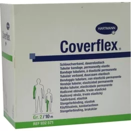 COVERFLEX Cauruļveida pārsējs izmērs 2 5 cmx10 m zaļš, 1 gab