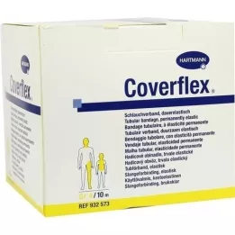 COVERFLEX Cauruļveida pārsējs 4. izmērs 10,75 cmx10 m dzeltens, 1 gab