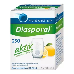 MAGNESIUM DIASPORAL 250 aktīvās putojošās tabletes, 20 gab