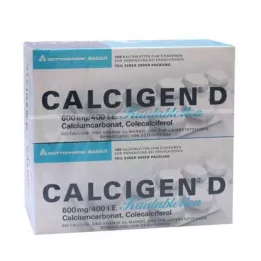 CALCIGEN D 600 mg/400 I.E. košļājamās tabletes, 200 gab