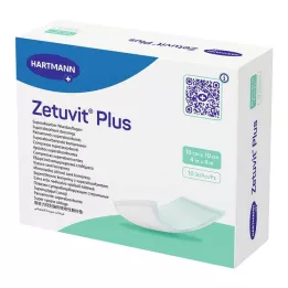ZETUVIT Plus īpaši spēcīga absorbējoša komprese sterila 10x10 cm, 10 gab
