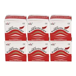 NASARA Kinezio lente 5 cmx5 m sarkana, 6 gab