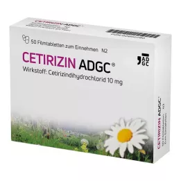 CETIRIZIN ADGC Apvalkotās tabletes, 50 gab