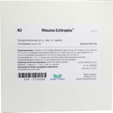 RHEUMA ECHTROPLEX Šķīdums injekcijām, 100X2 ml