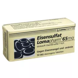 EISENSULFAT Lomapharm 65 mg apvalkotās tabletes, 50 gab