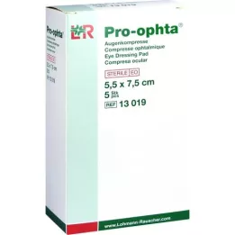 PRO-OPHTA Kompreses 5,5x7,5 cm sterilas vienvietīgas, 5 gab
