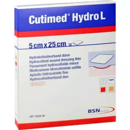 CUTIMED Hydro L hidrokoloīda pārsējs plāns 5x25 cm, 12 gab