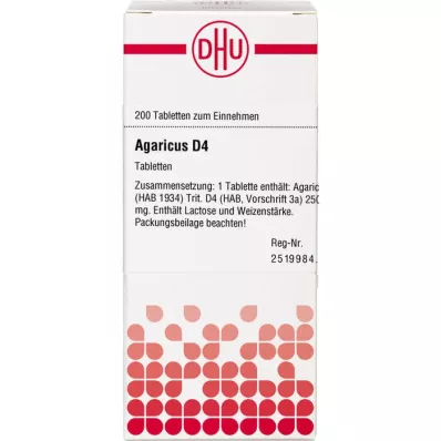 AGARICUS D 4 tabletes, 200 gab