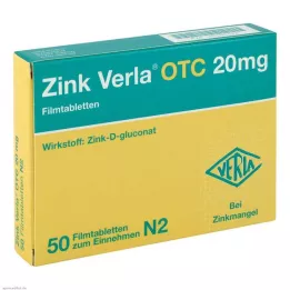 ZINK VERLA OTC 20 mg apvalkotās tabletes, 50 gab