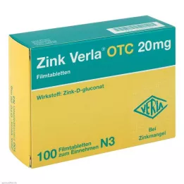 ZINK VERLA OTC 20 mg apvalkotās tabletes, 100 gab