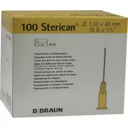 STERICAN Kanulas 19 Gx1 1/2 1,1x40 mm, 100 gab