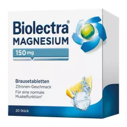 BIOLECTRA Magnija 150 mg citrona putojošās tabletes, 20 gab