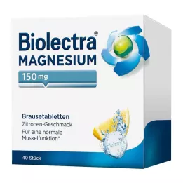 BIOLECTRA Magnija 150 mg citrona putojošās tabletes, 40 gab