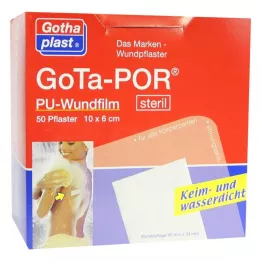GOTA-POR PU Brūču plēve 10x6 cm sterils apmetums, 50 gab