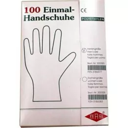 HANDSCHUHE Vienreizējs vīriešu polietilēns, 100 gab